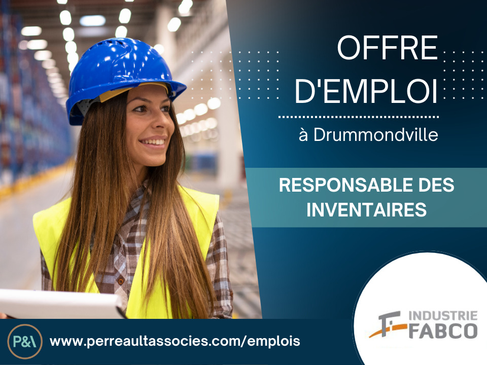 Offre emploi Responsable inventaires Fabco